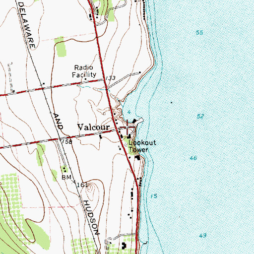 Topographic Map of Valcour, NY