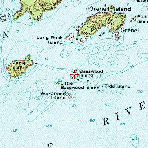 Topographic Map of Basswood Island, NY