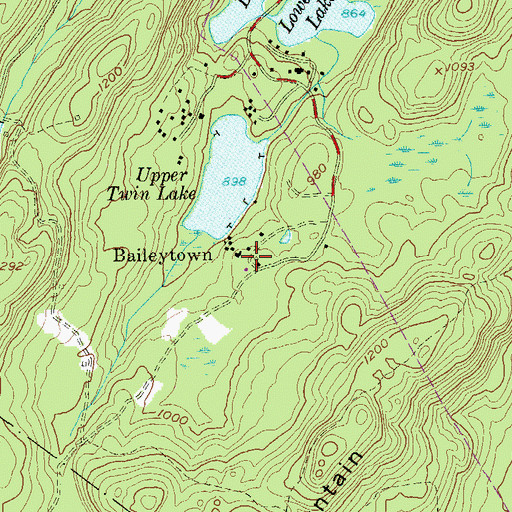 Topographic Map of Baileytown, NY