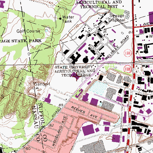Topographic Map of State University Agricultural and Tech College, NY