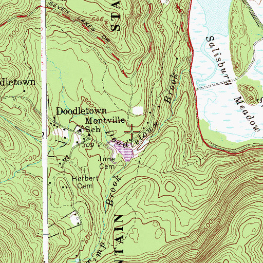 Topographic Map of Bear Mountain State Park, NY