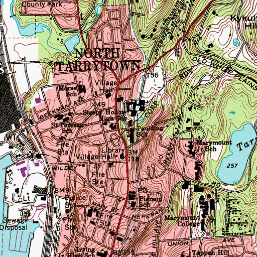 Topographic Map of John Paulding School, NY