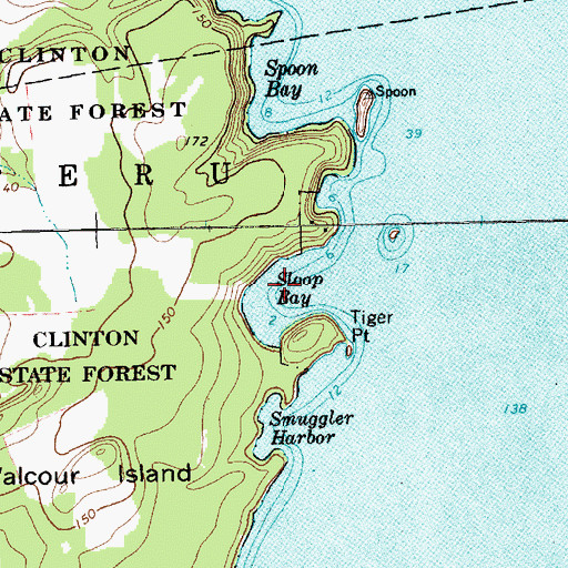 Topographic Map of Sloop Bay, NY