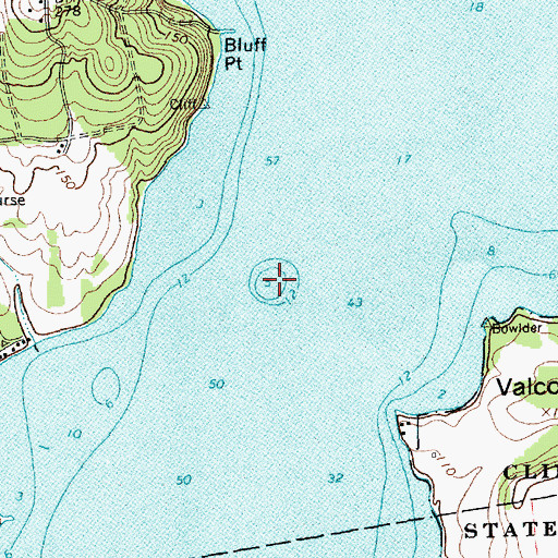 Topographic Map of Valcour Shoal, NY