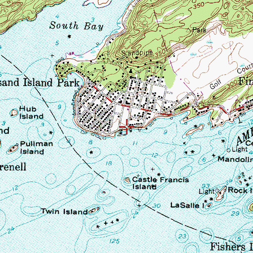 Topographic Map of Thousand Island Park Marina, NY