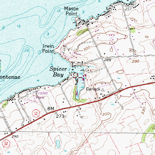 Topographic Map of Spicer Marine Basin, NY