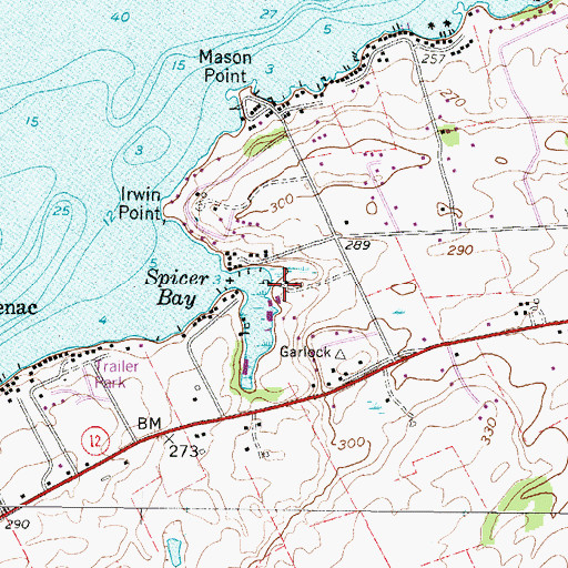 Topographic Map of Spicer Bay Marina, NY