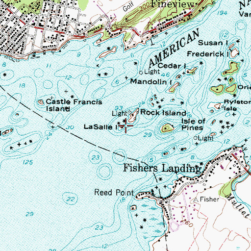 Topographic Map of Lasalle Island, NY
