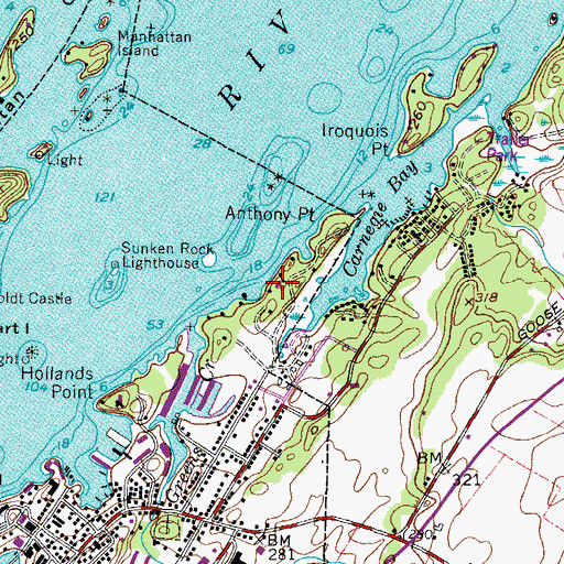 Topographic Map of Pine Tree Point Club, NY