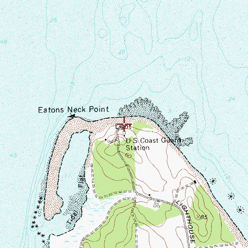 Topographic Map of Eatons Neck Point, NY