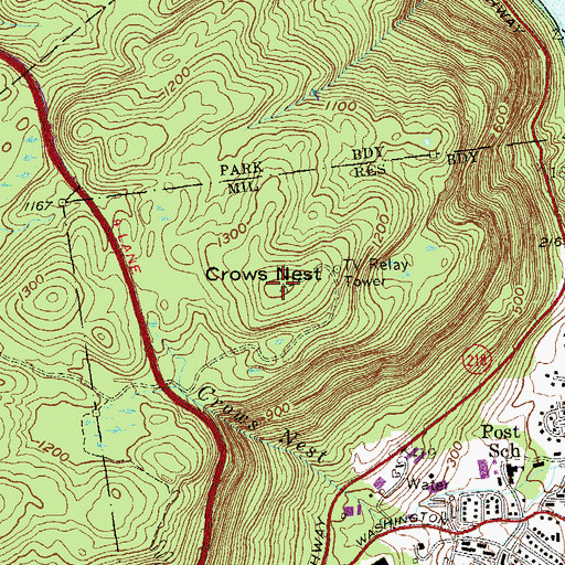 Topographic Map of Crows Nest, NY