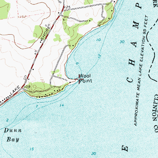 Topographic Map of Wool Point, NY