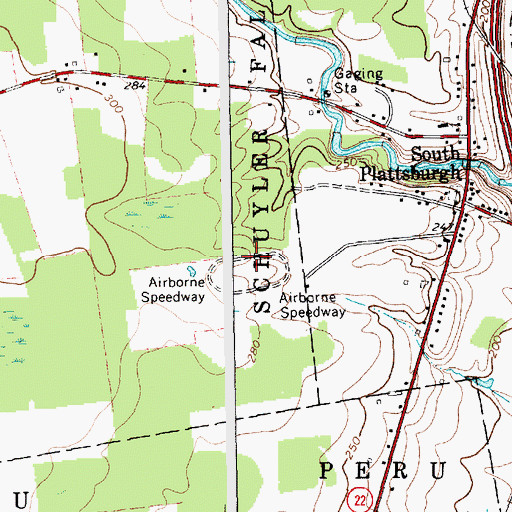 Topographic Map of Airborne Speedway, NY