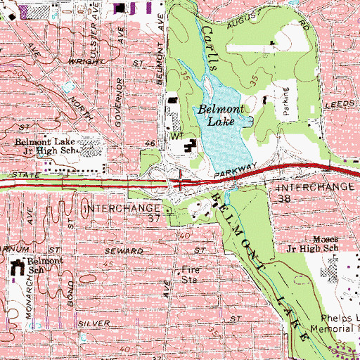 Topographic Map of Interchange 37, NY