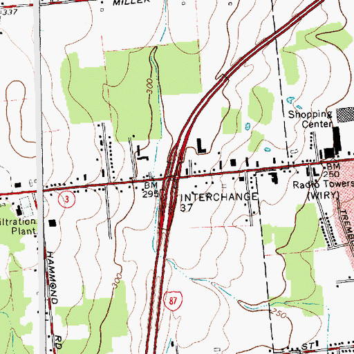 Topographic Map of Interchange 37, NY