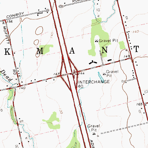 Topographic Map of Interchange 40, NY