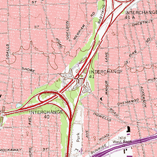 Topographic Map of Interchange 41, NY