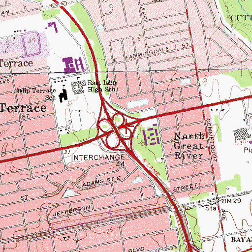 Topographic Map of Interchange 44, NY