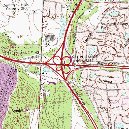 Topographic Map of Interchange 44, NY