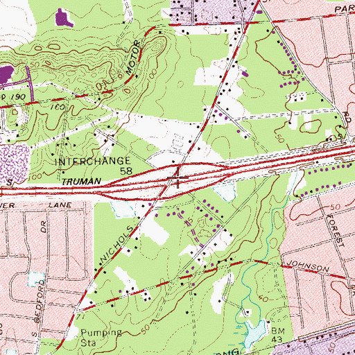 Topographic Map of Interchange 58, NY