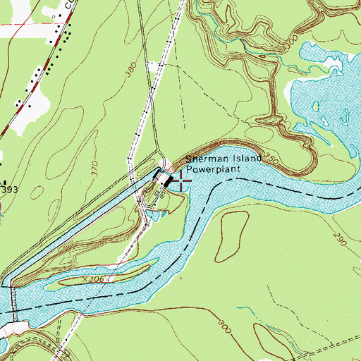 Topographic Map of Sherman Island Powerplant, NY