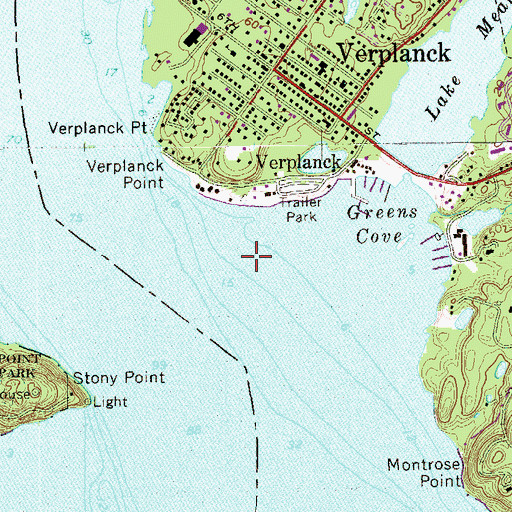 Topographic Map of Peekskill Seaplane Base, NY