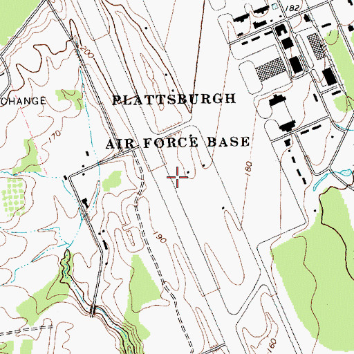 Topographic Map of Plattsburgh Air Force Base (historical), NY