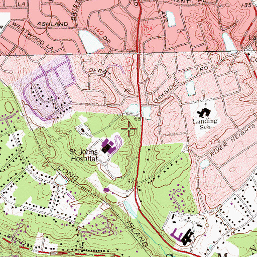Topographic Map of Saint Johns Episcopal Hospital Heliport, NY