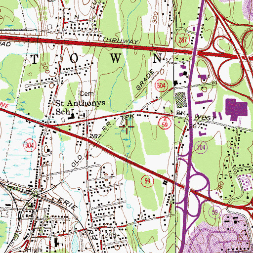 Topographic Map of WLIR-AM (Spring Valley), NY