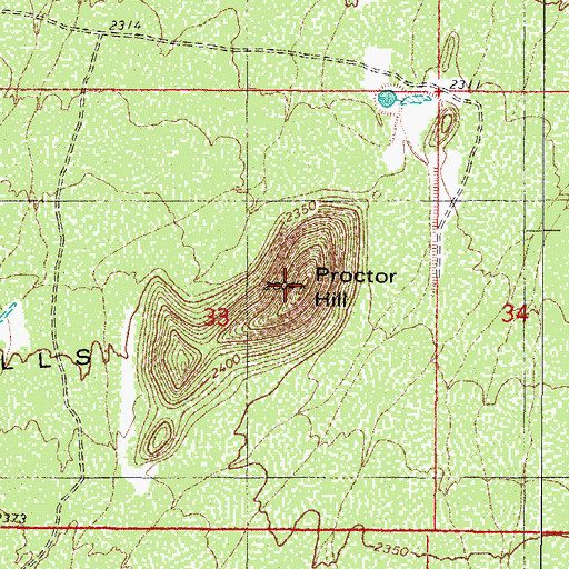 Topographic Map of Proctor Hill, AZ
