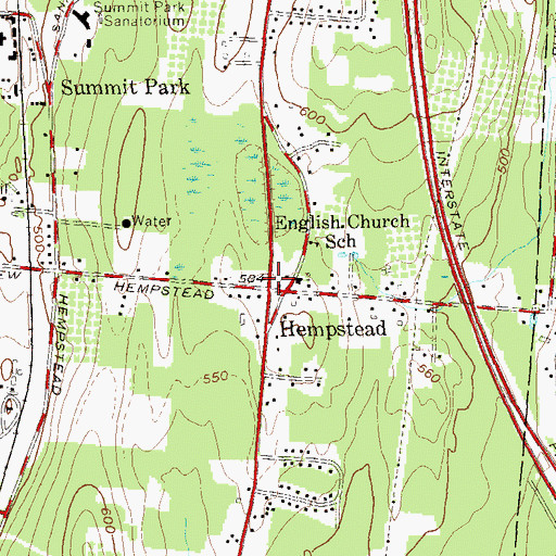 Topographic Map of New Hempstead, NY