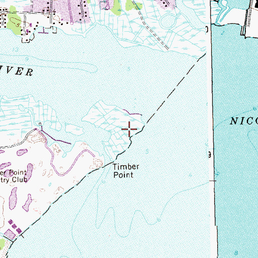 Topographic Map of Nicoll Island, NY