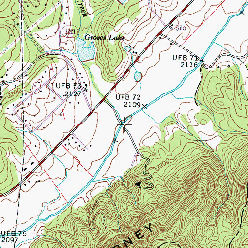 Topographic Map of Merrill Cove Creek, NC