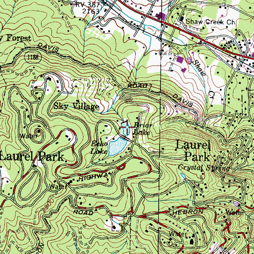 Topographic Map of Briar Lake, NC