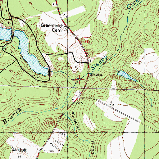 Topographic Map of Burnt Mill Branch, NC