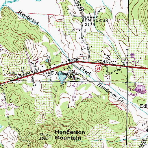 Topographic Map of Camp Judaea, NC