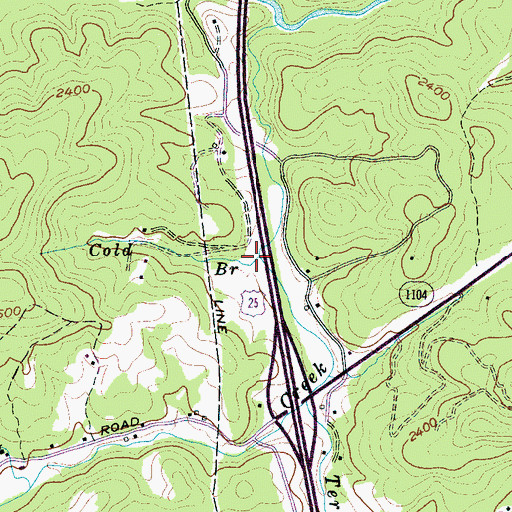 Topographic Map of Cold Branch, NC