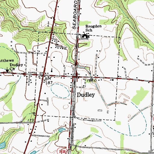 Topographic Map of Dudley, NC
