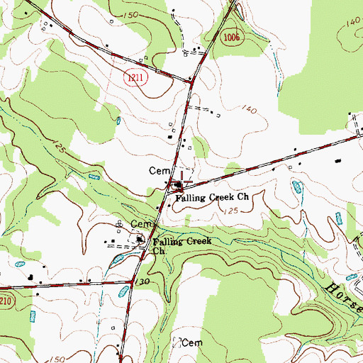 Topographic Map of Falling Creek Church, NC