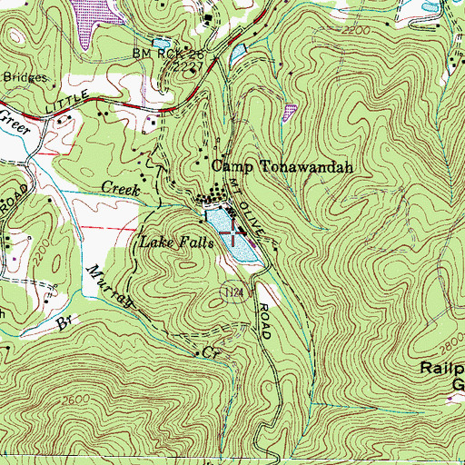 Topographic Map of Lake Falls, NC
