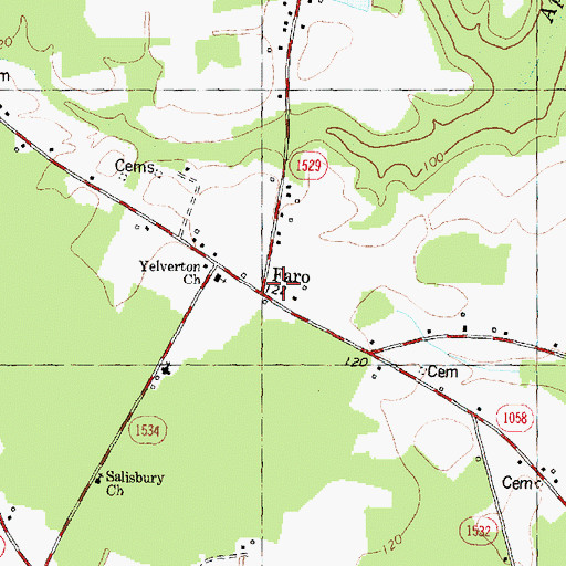 Topographic Map of Faro, NC