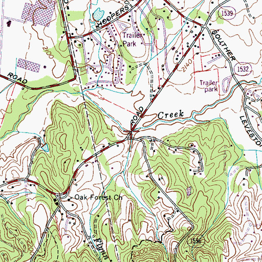 Topographic Map of Flynn Branch, NC