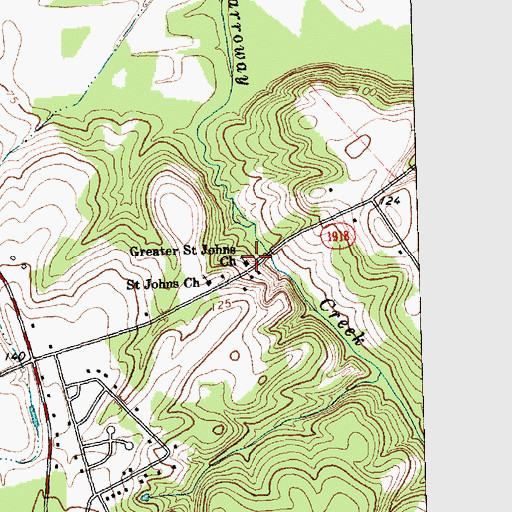 Topographic Map of Greater Saint Johns Church, NC
