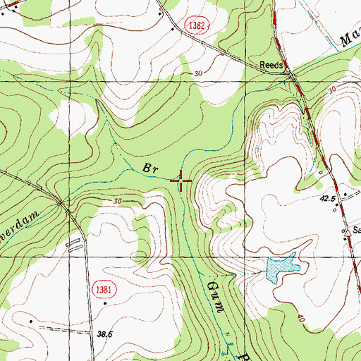 Topographic Map of Gum Pudding Branch, NC