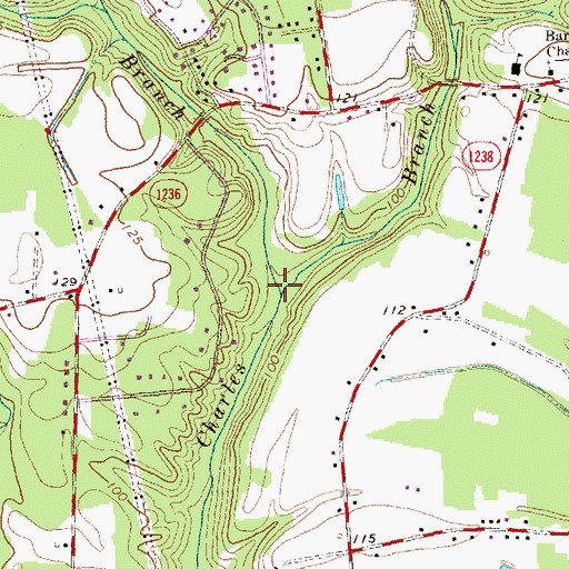 Topographic Map of Holland Branch, NC