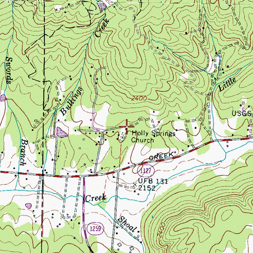 Topographic Map of Holly Springs Church, NC