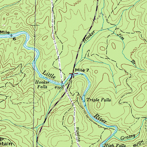 Topographic Map of Hooker Creek, NC