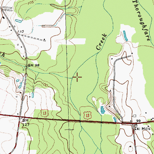 Topographic Map of Horse Branch, NC