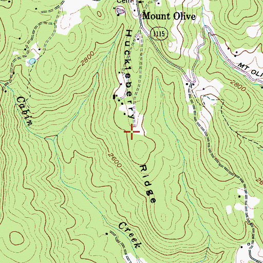 Topographic Map of Huckleberry Ridge, NC