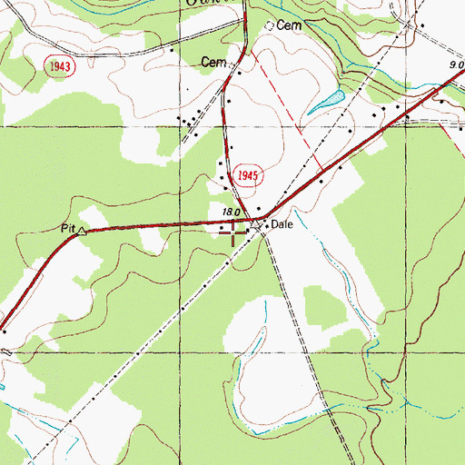 Topographic Map of Jones Chapel, NC